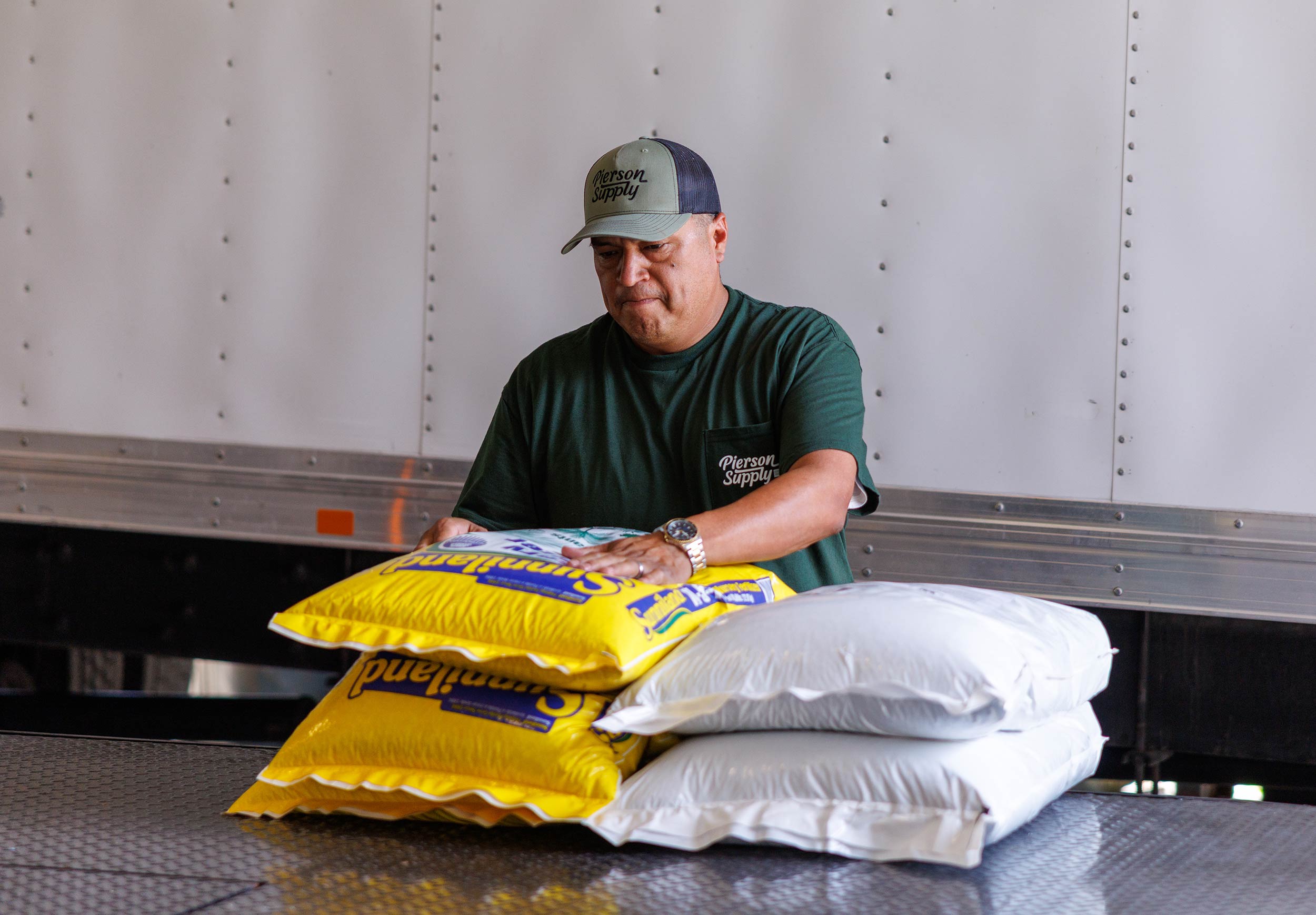 Pierson Supply team member preparing supplies for delivery
